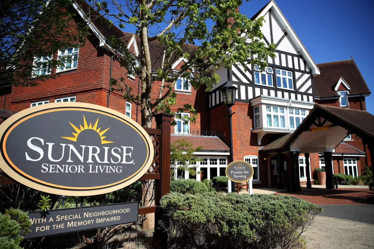 The Sunrise senior living care home is pictured in Bagshot, England, on April 14, 2020. (Warren Little/Getty Images)