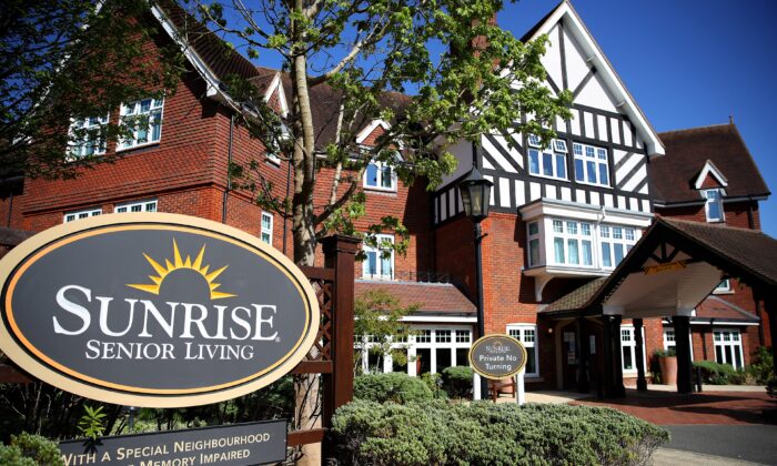 The Sunrise senior living care home is pictured in Bagshot, England, on April 14, 2020. (Warren Little/Getty Images)