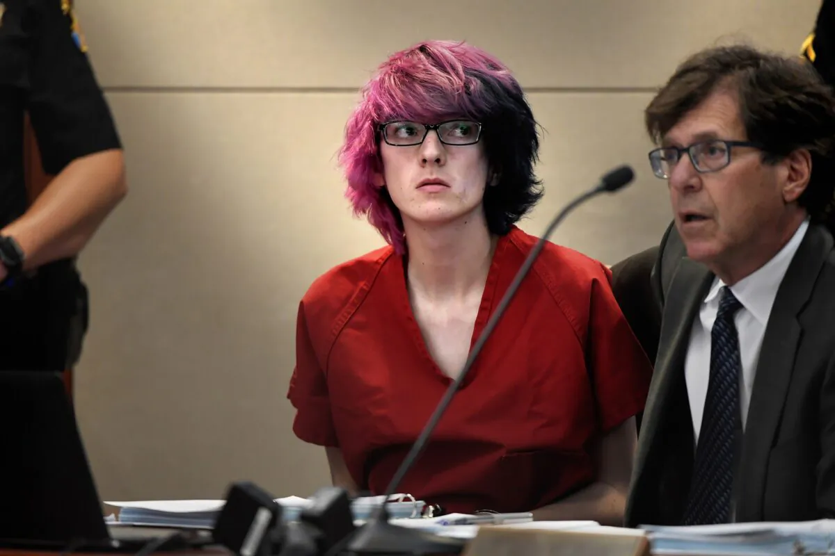 Devon Erickson appears in court at the Douglas County Courthouse in Castle Rock, Colo., on May 15, 2019. (Joe Amon/The Denver Post via AP, Pool)