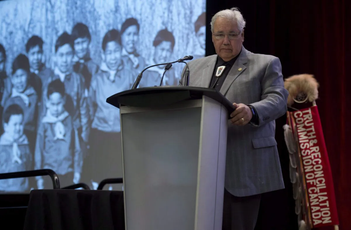 Commission chairman Justice Murray Sinclair speaks at the Truth and Reconciliation Commission in Ottawa on June 2, 2015. (The Canadian Press/Adrian Wyld)