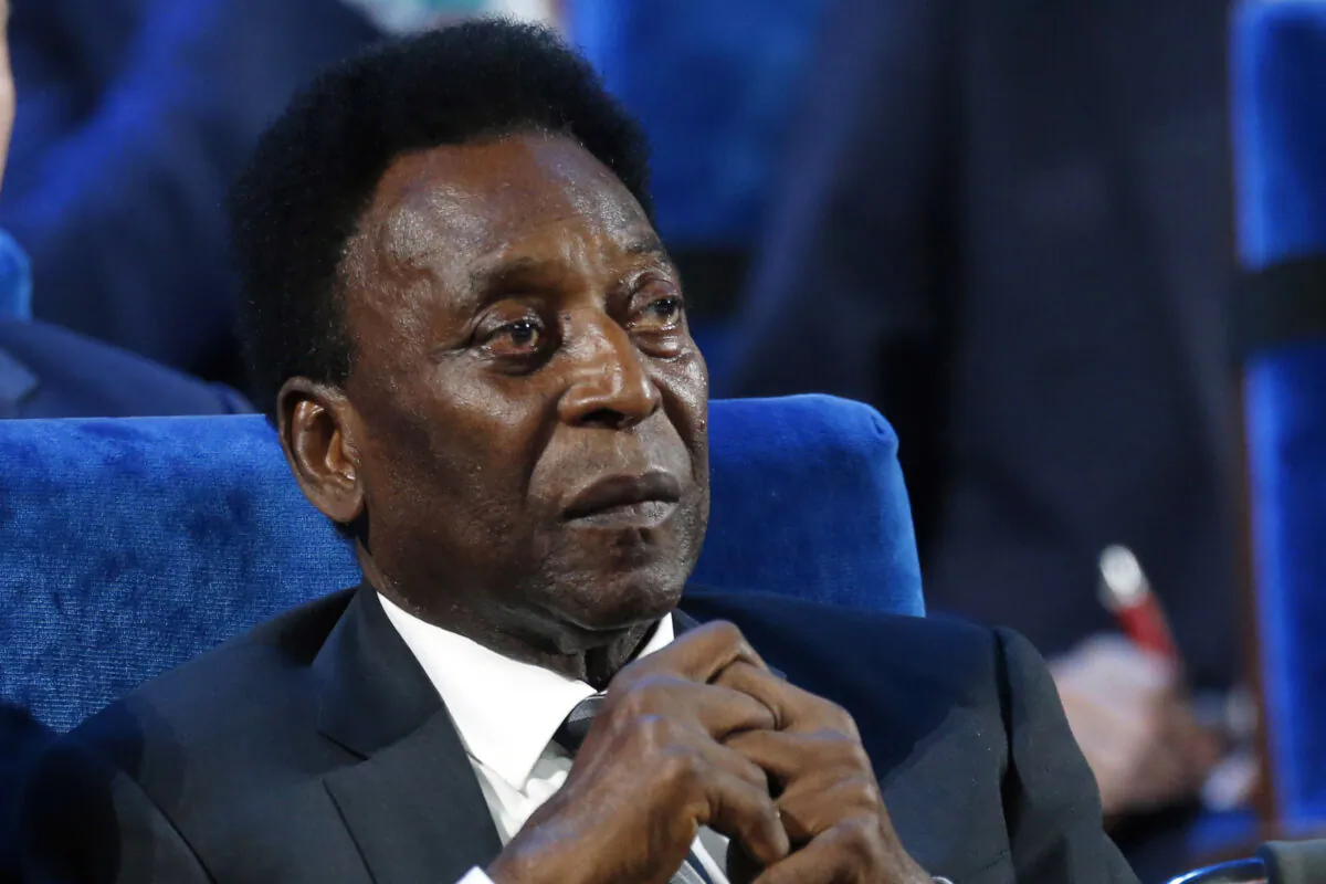 A file photo of Brazilian soccer legend Pele at the 2018 soccer World Cup draw in the Kremlin in Moscow on Dec. 1, 2017. (Alexander Zemlianichenko, File/AP Photo)