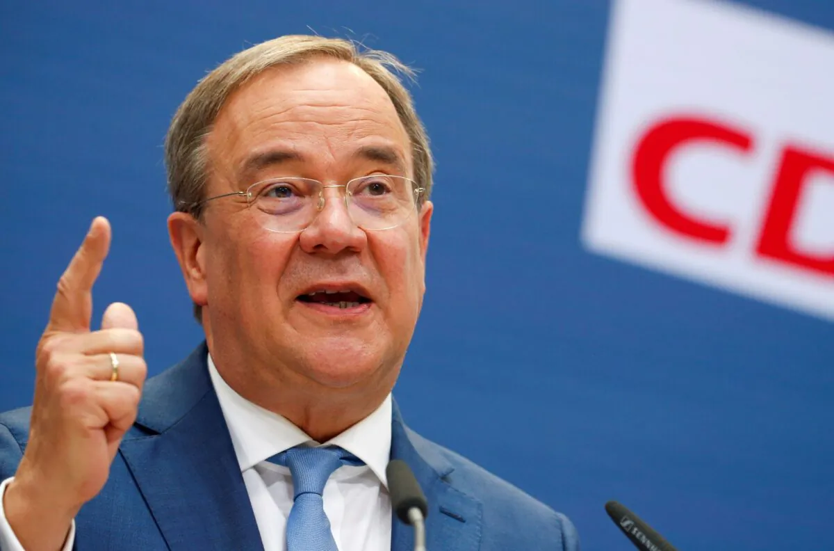 Christian Democratic Union (CDU) candidate for chancellor Armin Laschet holds a news conference in Berlin, Germany on Sept. 13, 2021. (Michele Tantussi/Reuters)