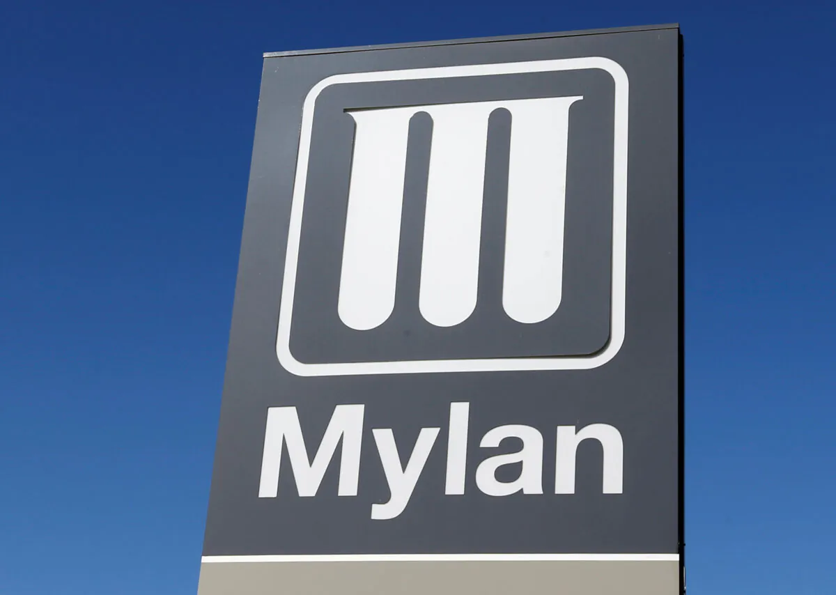Logo of Mylan Laboratories, a company primarily engaged in the commercialization of generic drugs, is pictured in Merignac near Bordeaux, France on Sept. 19, 2019. (Regis Duvignau/Reuters)