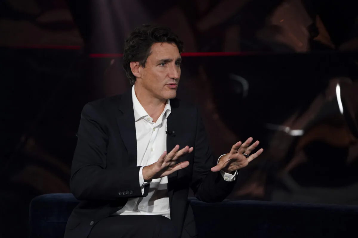 Liberal Leader Justin Trudeau takes part in the TV show "La Semaine des 4 Julie" in Varennes, Que., on Sept. 15, 2021. (The Canadian Press/Sean Kilpatrick)