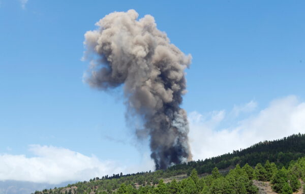 Vocano erupts