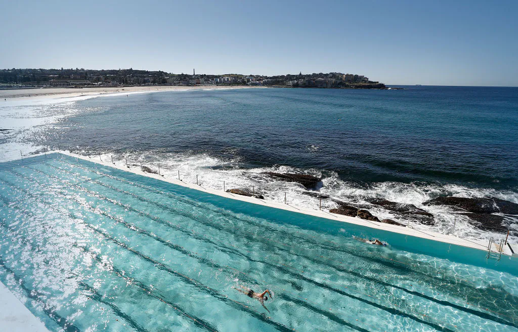 A general view of swimmers at Bondi Icebergs in Sydney, Australia, on June 16, 2020. (Ryan Pierse/Getty Images)