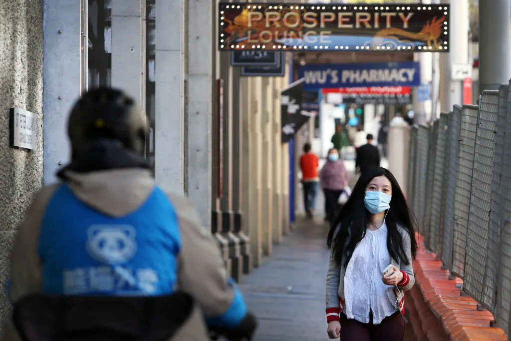 Pedestrians move along George Street in Sydney, Australia, on Sept. 16, 2021. (Lisa Maree Williams/Getty Images)