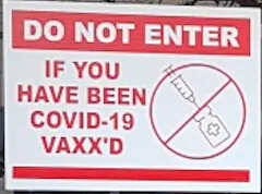 Australian Business Owner Sets up Sign Banning Vaccinated Customers