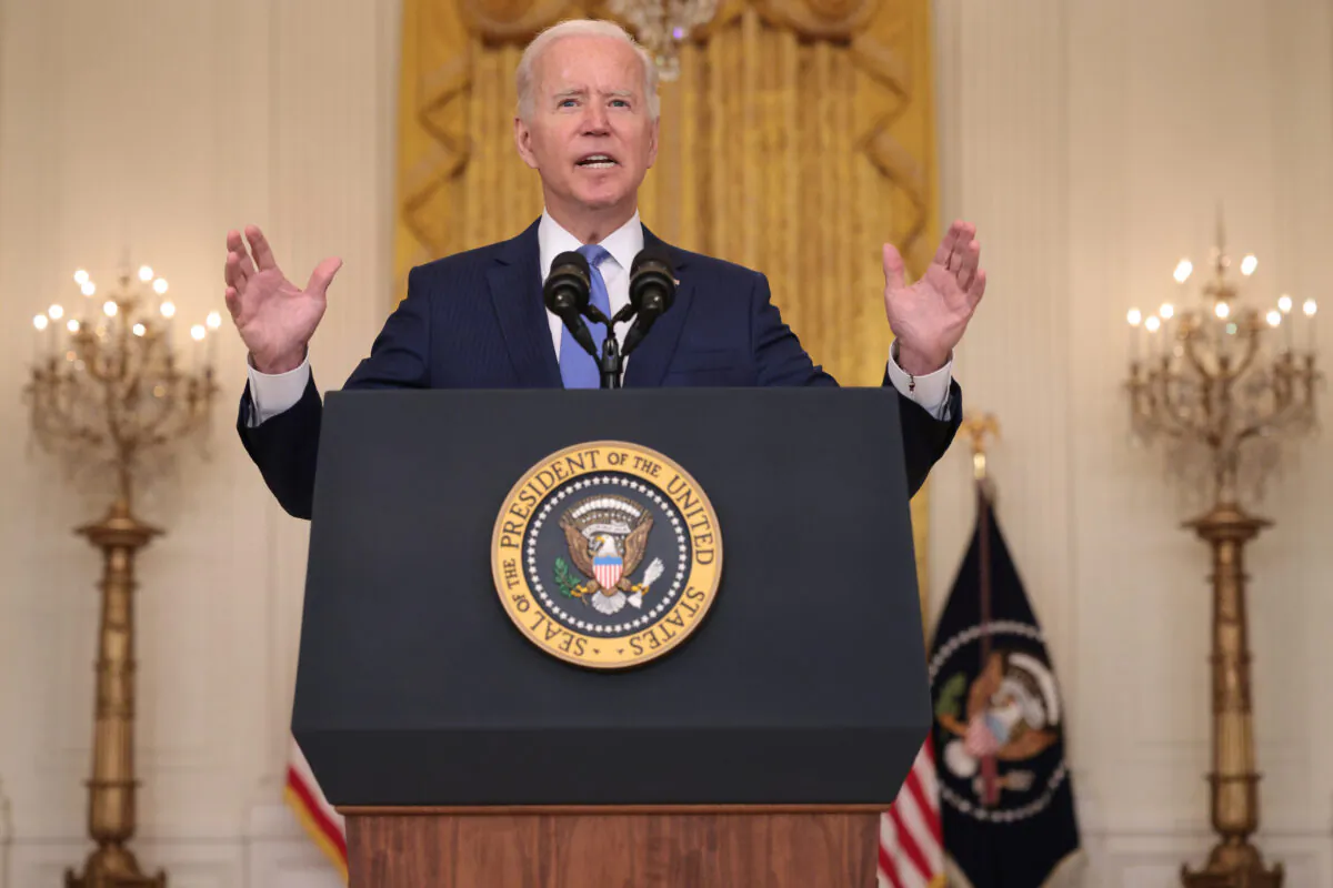 President Joe Biden speaks during an event in the East Room of the White House in Washington, D.C., on Sept. 16, 2021. (Win McNamee/Getty Images)