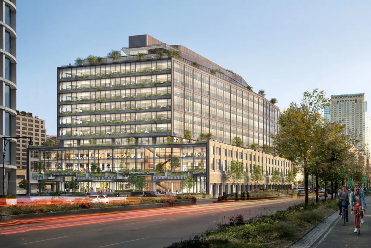 A rendering of St. John’s Terminal, which is currently under construction and expected to open in mid-2023. (Courtesy of COOKFOX Architects)