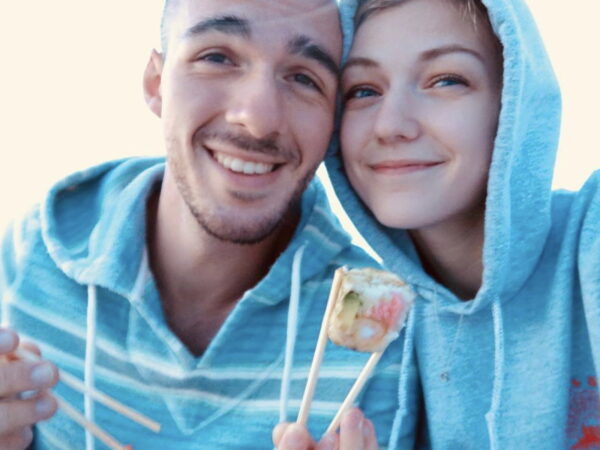 Gabrielle Petito, 22, poses for a photo with Brian Laundrie in this undated handout photo. (North Port/Florida Police/Handout via Reuters)