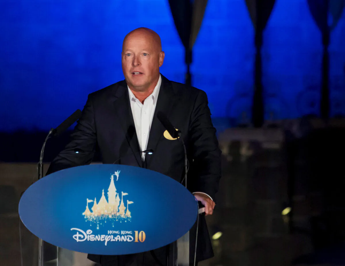 Bob Chapek, chairman of Walt Disney Parks and Resorts, speaks during the 10th anniversary ceremony of Hong Kong Disneyland in Hong Kong on Sept. 11, 2015. (Tyrone Siu/Reuters)
