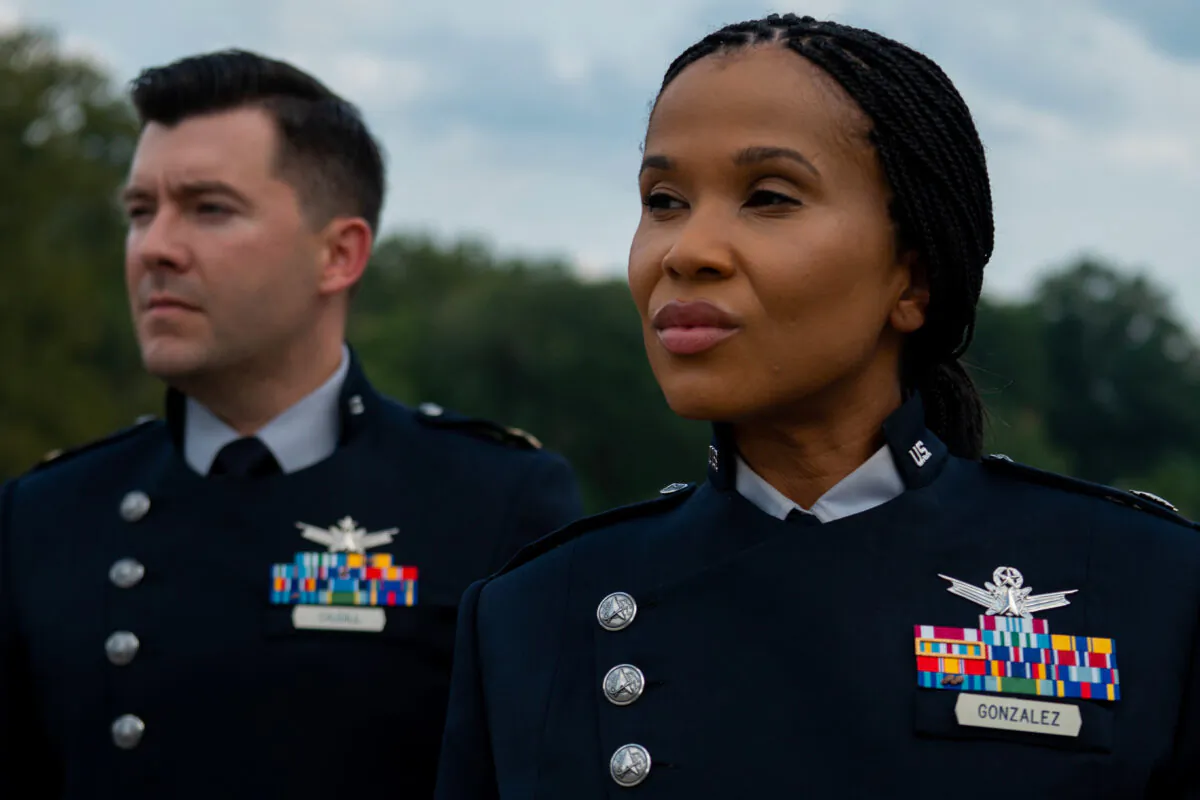 The U.S. Space Force unveiled the service’s first prototype service dress uniform on Sept. 21, 2021. (Space Force)