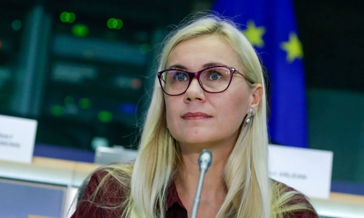 EU commissioner-designate in charge of Energy Estonia's Kadri Simson speaks during her confirmation hearing at the European Parliament in Brussels on Oct. 3, 2019. (Aris Oikonomou/AFP via Getty Images)