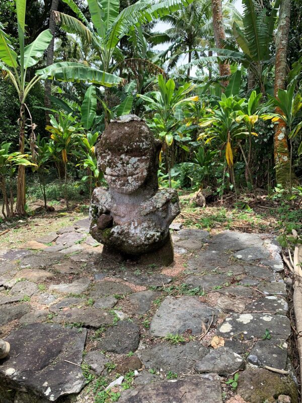 An ancient stone statue