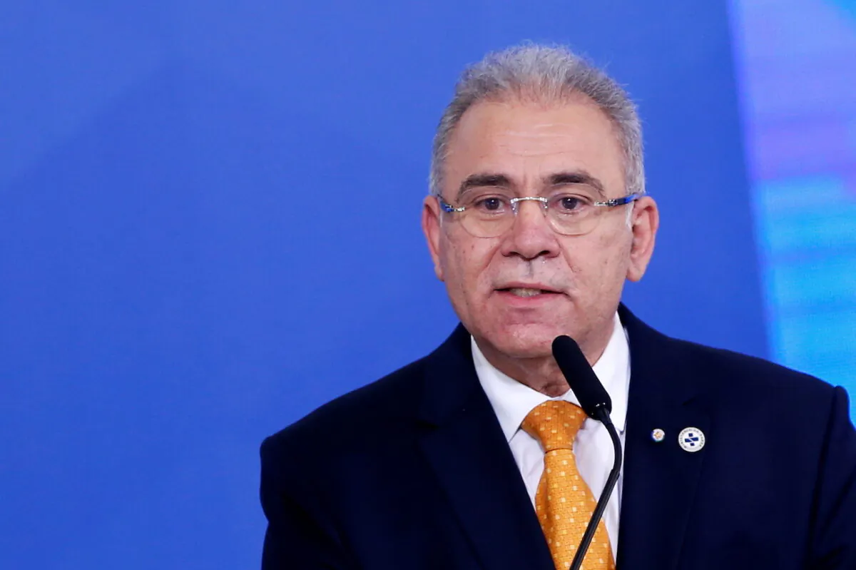 Brazil's Health Minister Marcelo Queiroga speaks during a ceremony at the Planalto Palace in Brasilia, Brazil, on Aug. 5, 2021. (Adriano Machado/Reuters)