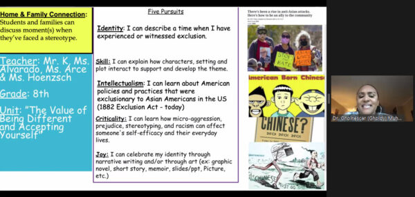 Screenshot from a Sept. 20 webinar presentation teaching Florida educators how to slip CRT into classrooms. (Patricia Tolson/The Epoch Times)