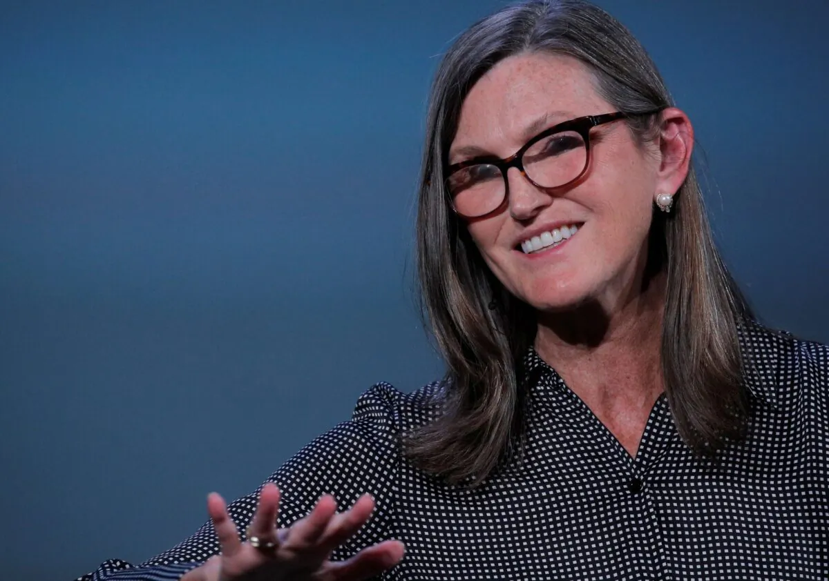 Cathie Wood, founder and CEO of ARK Investment Management LLC, speaks during the Skybridge Capital SALT New York 2021 conference in New York City on Sept. 13, 2021. (Brendan McDermid/Reuters)