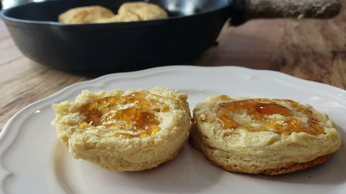 Serve these flaky biscuits warm, topped with honey. (Melissa K. Norris)