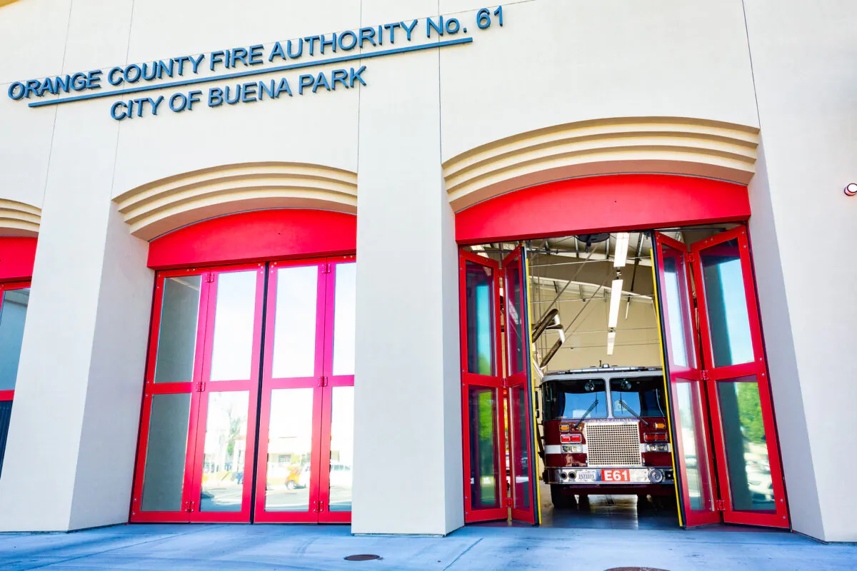 Orange County Fire Authority Engine Number 61 in Buena Park, Calif., on Jan. 15, 2021. (John Fredricks/The Epoch Times)
