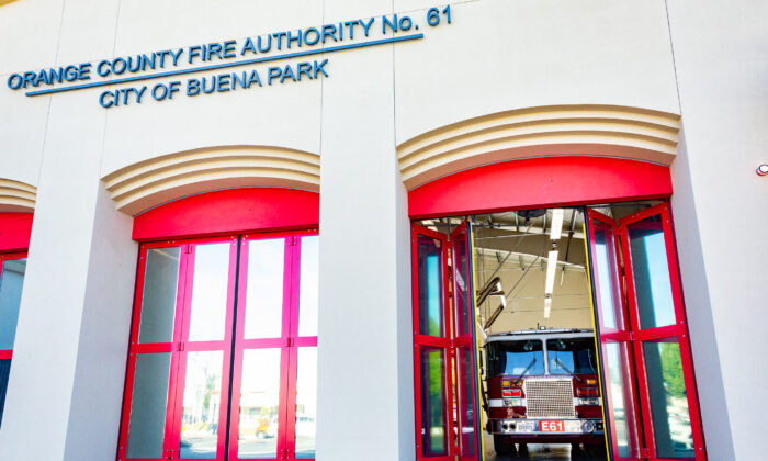 Orange County Fire Authority Engine Number 61 in Buena Park, Calif., on Jan. 15, 2021. (John Fredricks/The Epoch Times)