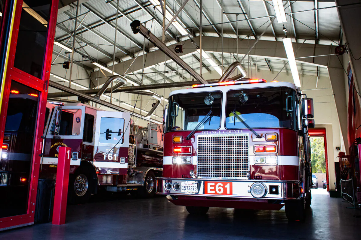 Orange County Fire Authority Engine Number 61 in Buena Park, Calif., on Jan. 15, 2021. (John Fredricks/The Epoch Times)