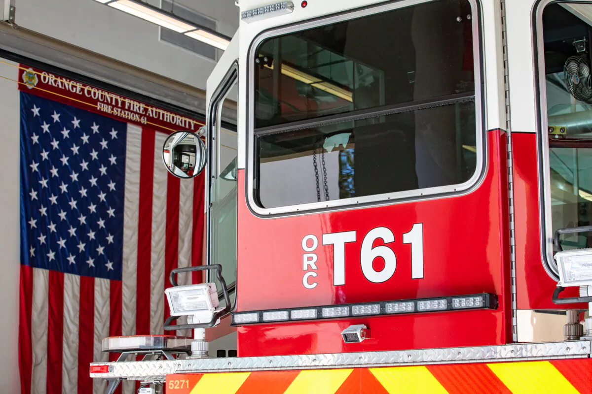 Orange County Fire Authority Engine Number 61 in Buena Park, Calif., on Jan. 15, 2021. (John Fredricks/The Epoch Times)
