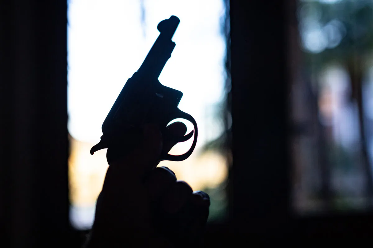A gun is seen in Temecula, Calif., on March 27, 2021. (John Fredricks/The Epoch Times)