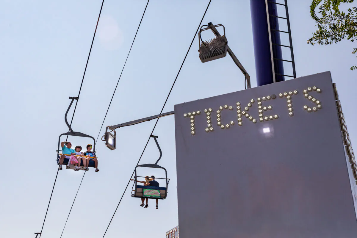 People enjoy opening day of the Orange County Fair in Costa Mesa, Calif., on July 16, 2021. (John Fredricks/The Epoch Times)