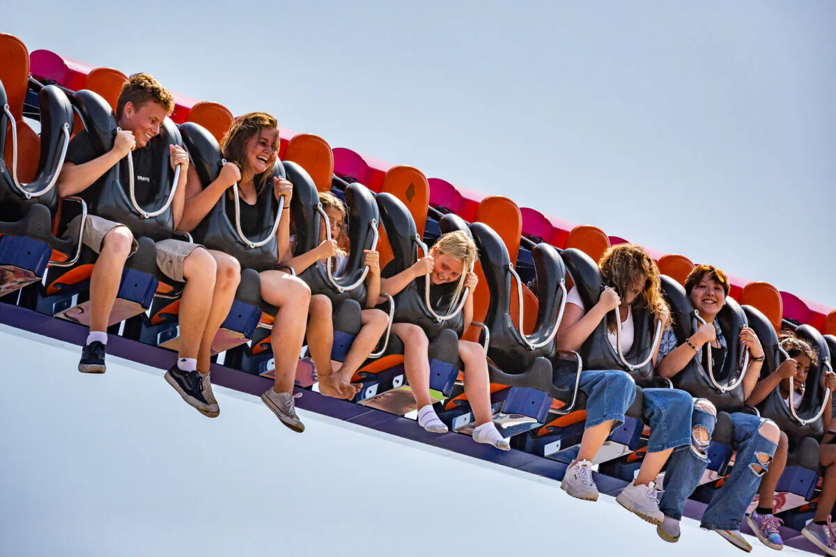 People enjoy opening day of the Orange County Fair in Costa Mesa, Calif., on July 16, 2021. (John Fredricks/The Epoch Times)