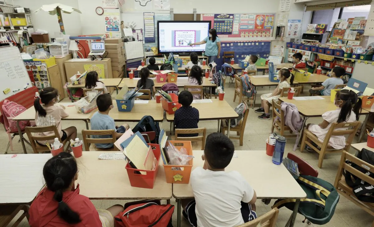 A class at a public school in New York City on July 22, 2021. (Michael Loccisano/Getty Images)