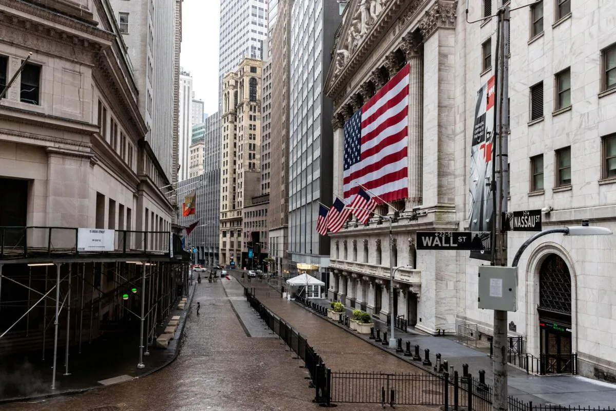 The New York Stock Exchange (NYSE) is seen in the financial district of lower Manhattan during the outbreak of the coronavirus disease (COVID-19) in New York City on April 26, 2020. (Jeenah Moon/Reuters)