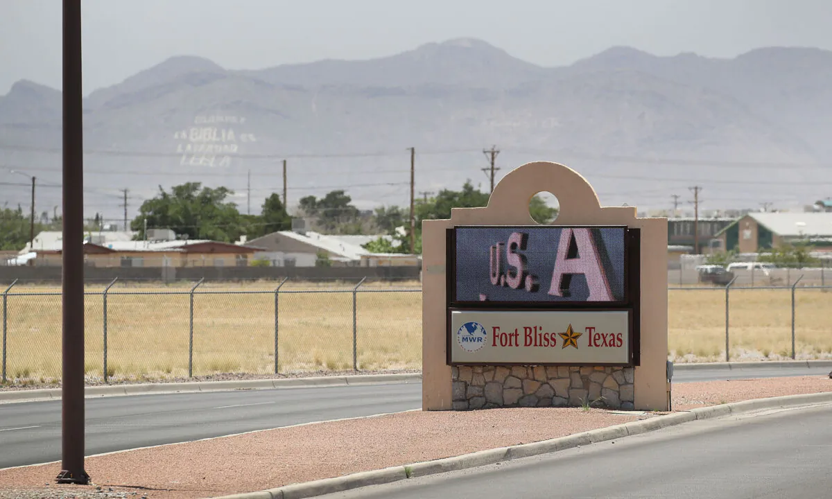 An entrance to Fort Bliss in Fort Bliss, Texas, on June 25, 2018.  (Photo by Joe Raedle/Getty Images)