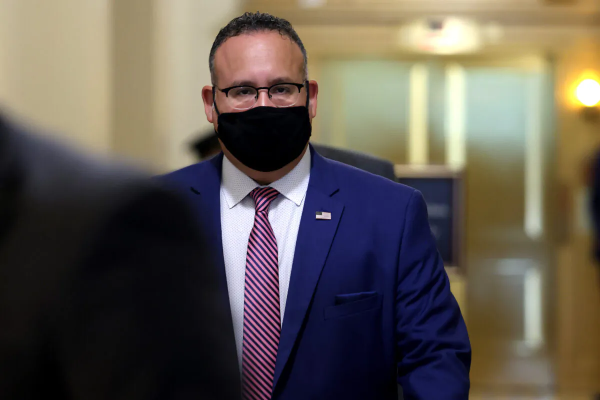 Secretary of Education Miguel Cardona departs from a meeting in the U.S. Capitol Building on August 03, 2021 in Washington, DC. (Anna Moneymaker/Getty Images)