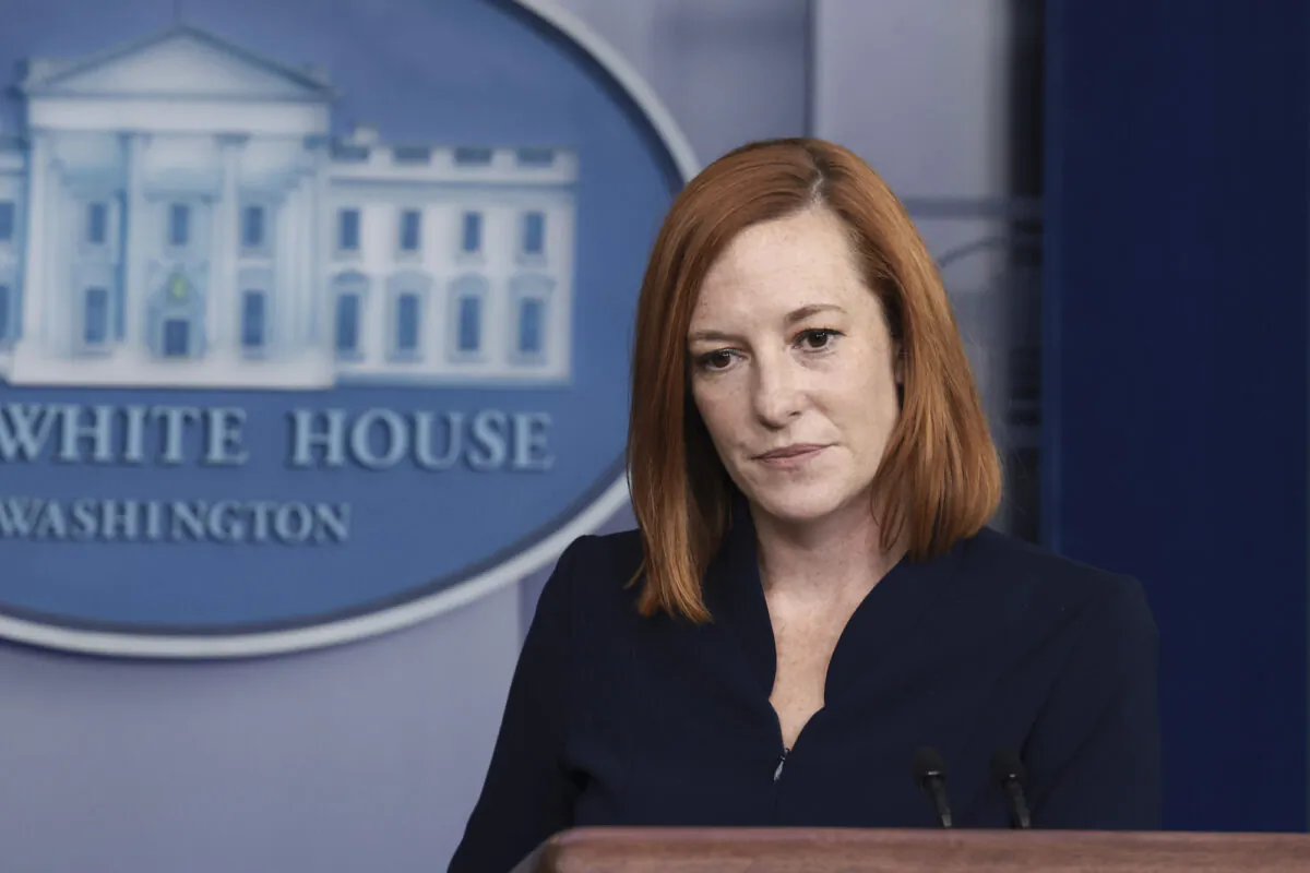 White House Press Secretary Jen Psaki speaks at a briefing at the White House in Washington on Sept. 24, 2021. (Anna Moneymaker/Getty Images)