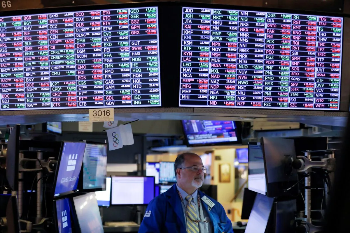 A trader works on the floor at the New York Stock Exchange (NYSE) in Manhattan, New York City on Sept. 24, 2021. (Andrew Kelly/Reuters)