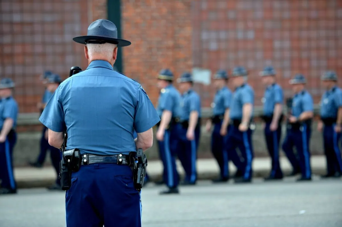 A Massachusetts state trooper in a file photo (Stan Honda/AFP via Getty Images)