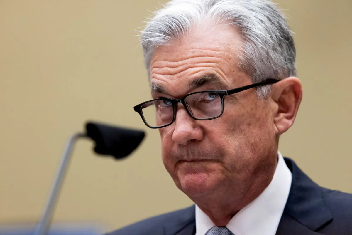 Federal Reserve Chair Jerome Powell testifies during a U.S. House Oversight and Reform Select Subcommittee hearing on the coronavirus crisis, on Capitol Hill in Washington, on June 22, 2021. (Graeme Jennings/Pool via Reuters/File Photo)