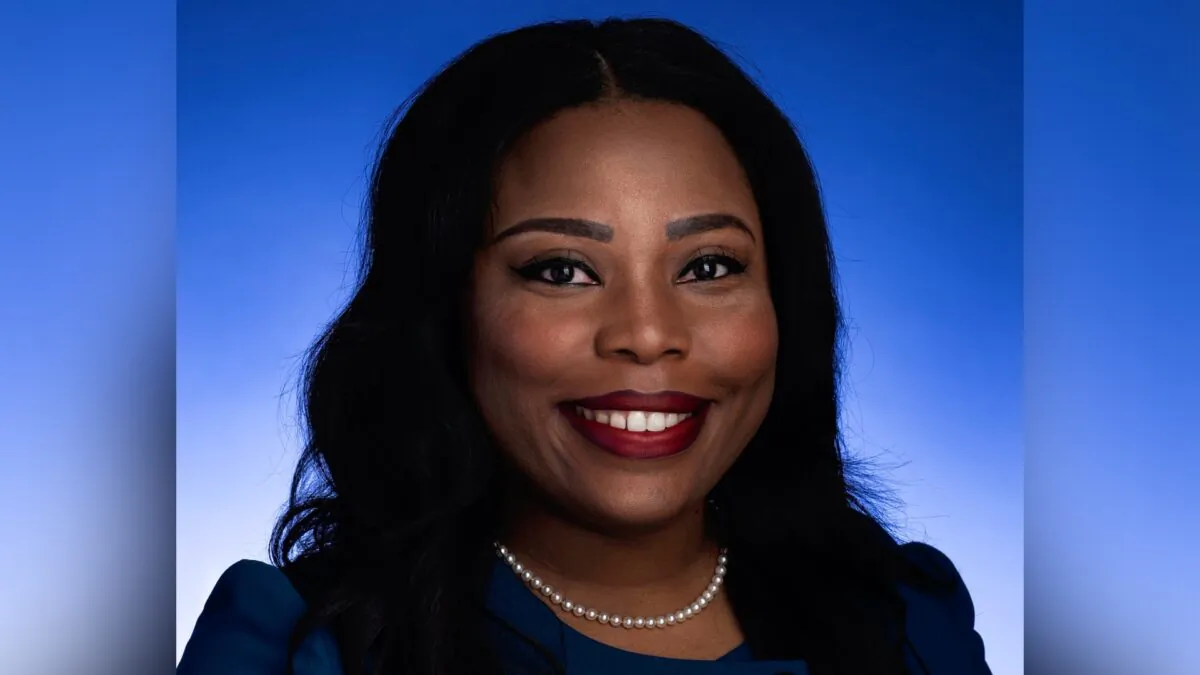 This undated photo provided by the Tennessee State Senate shows Tennessee state Sen. Katrina Robinson posing for a photo in Nashville, Tenn. (Tennessee State Senate via AP)