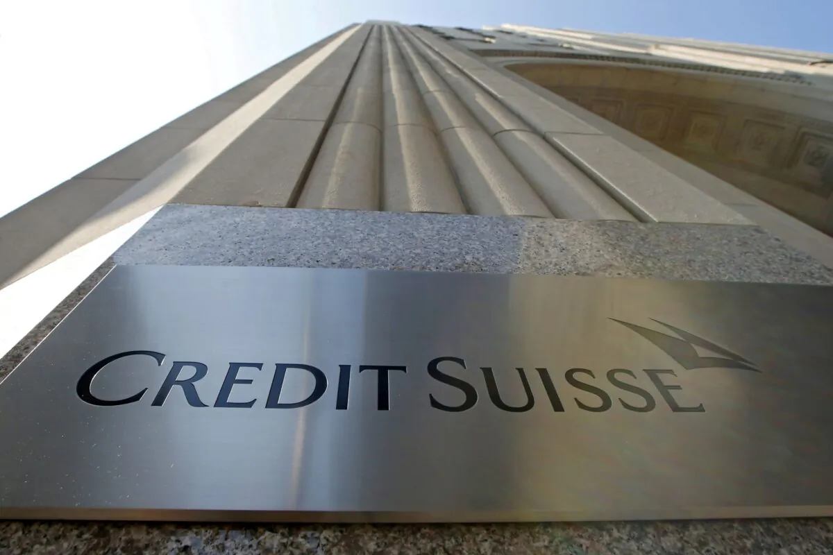 A Credit Suisse sign is seen on the exterior of their Americas headquarters in the Manhattan borough of New York City on Sept. 1, 2015. (Mike Segar/Reuters)