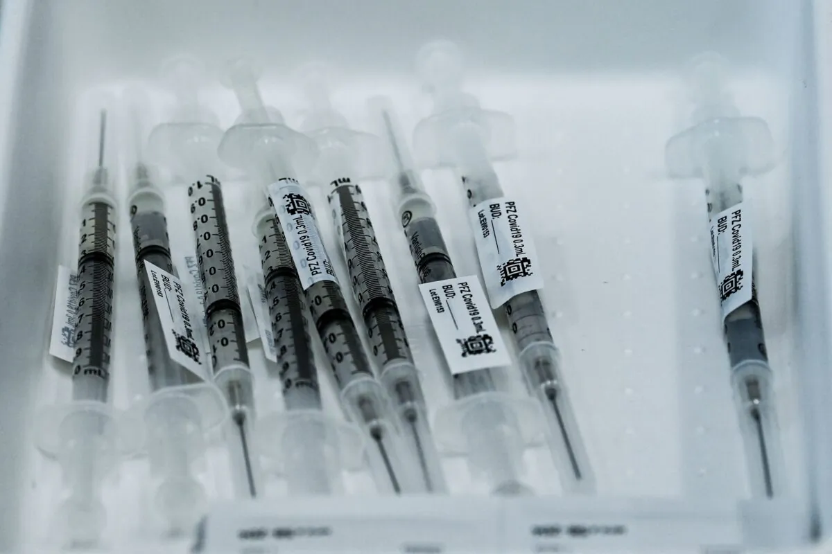 Pfizer COVID-19 vaccines are seen kept on the table at the Christine E. Lynn Rehabilitation Center in Miami, Fla., on April 15, 2021. (Chandan Khanna/AFP via Getty Images)
