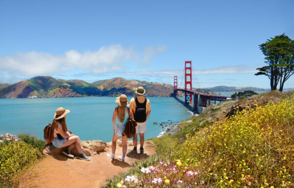 Family,Looking,At,Beautiful,Summer,Mountains,Landscape,,On,Hiking,Trip.