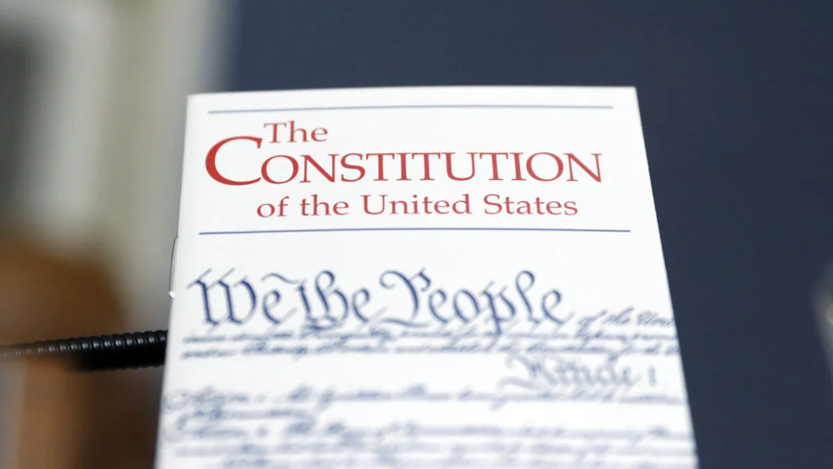 A copy of the U.S. Constitution is seen in Washington on Dec. 17, 2019. (Andrew Harnik/Pool/Getty Images)