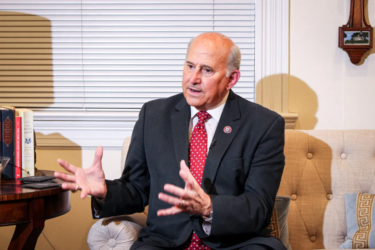 Rep. Louie Gohmert (R-Texas), a member of the Freedom Caucus and one of the supporters of ivermectin, speaks during an interview at the Conservative Partnership Institute in Washington on Sept. 27, 2021. (Emel Akan/The Epoch Times)