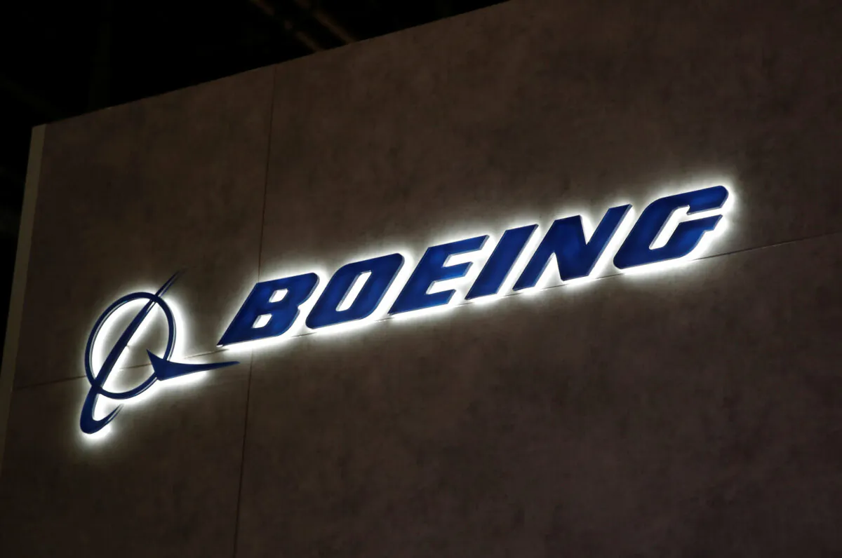 A Boeing logo is pictured during the European Business Aviation Convention & Exhibition at Geneva Airport, Switzerland, on May 28, 2018. (Denis Balibouse/Reuters)