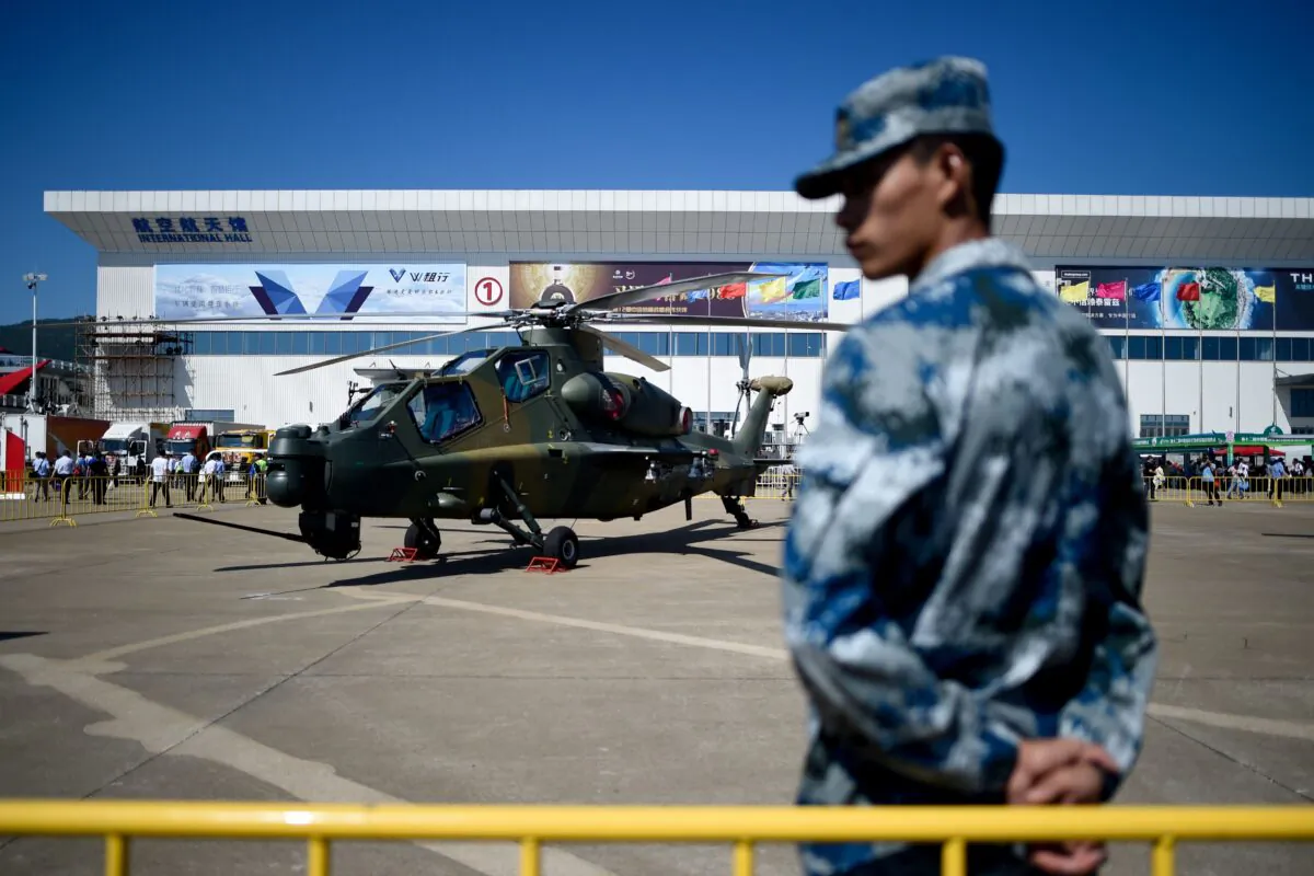 A CAIC Z-10K attack helicopter is displayed at the Airshow China 2018 in Zhuhai in southern China's Guangdong Province on Nov. 6, 2018. (Wang Zhao/AFP via Getty Images)