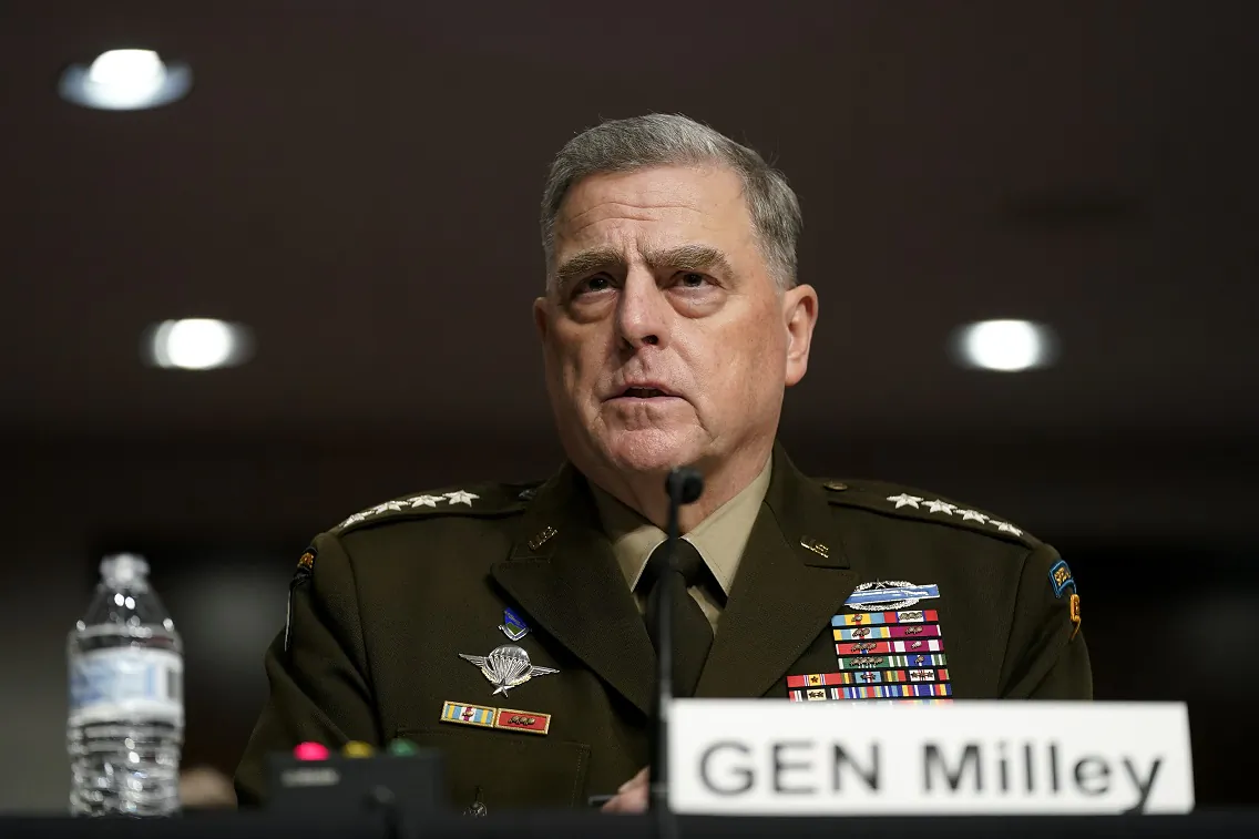 Chairman of the Joint Chiefs of Staff Gen. Mark Milley speaks during a Senate Armed Services Committee hearing on the conclusion of military operations in Afghanistan and plans for future counterterrorism operations on Capitol Hill on Sept. 28, 2021. (Patrick Semansky/Pool/Getty Images)