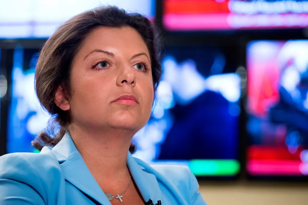 Margarita Simonyan, the head of the Russian television channel RT, listens to a question during her interview with the Associated Press in Moscow, Russia, on Jan. 19, 2018. (Alexander Zemlianichenko/Photo via AP)