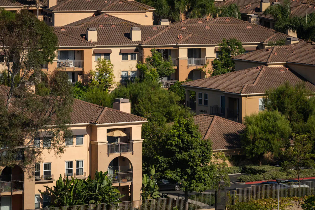 Houses in Irvine, Calif., on Aug. 14, 2020. (John Fredricks/The Epoch Times)