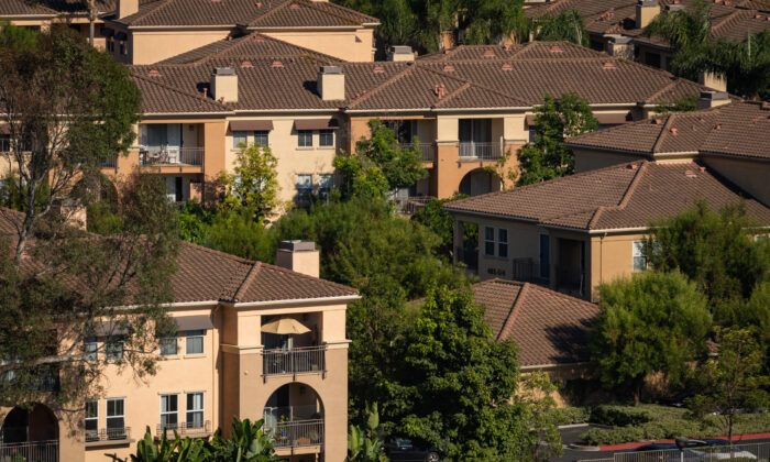Houses in Irvine, Calif., on Aug. 14, 2020. (John Fredricks/The Epoch Times)